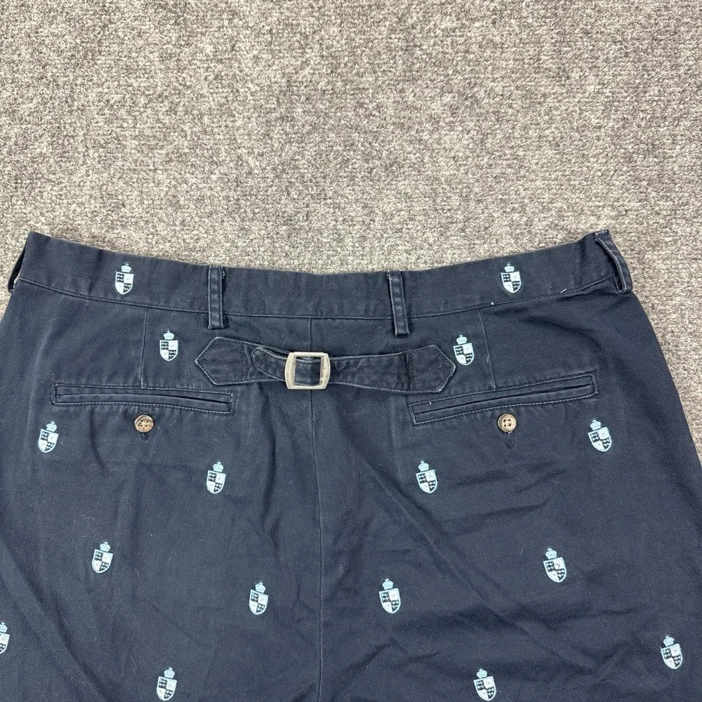Vintage Polo Ralph Lauren‎ Shorts Mens 35 Blue Crest Embroidered Chino 9 Inseam